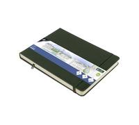 Cuaderno de bocetos Kangaro A5 landscape Forest Green PU tapa dura 80 hojas 140 gramos papel crema con banda elástica y banda