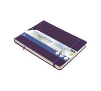 Cuaderno de bocetos Kangaro A5 landscape Purple Heart PU tapa dura 80 hojas 140 gramos papel crema con banda elástica y banda