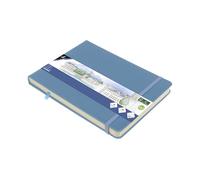 Cuaderno de bocetos Kangaro A5 landscape Sky Blue PU tapa dura 80 hojas 140 gramos papel crema con banda elástica y banda