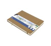 Cuaderno de bocetos Kangaro A5 Landscape Taupe PU tapa dura 80 hojas 140 gramos papel crema con banda elástica y cinta marcadora