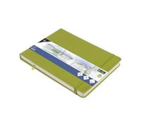 Cuaderno de bocetos Kangaro A5 landscape verde lima PU tapa dura 80 hojas 140 gramos papel crema con banda elástica y banda