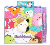 Cuaderno de bocetos original de Squishmallows, más de 20 suministros de papelería, cuenta con calcomanías para álbumes de recortes, juguete Cam The Cat Fidget, papel de dibujo, gran artesanía para