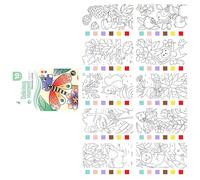 Cuaderno de bocetos para niños, actividades artísticas, pintura de acuarela con bloques de color preimpresos, pintura de papel grueso para niños pequeños