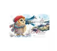 Cuaderno de bocetos tamaño A4 con diseño de búhos, 24 hojas