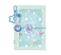 Cuaderno de bolsillo - Cubierta de PVC transparente con hojas móviles recargables, 5 anillos,Diario Registro Manual | Para Estudiantes Adultos Casa Escuela Oficina Trabajo Viajeros