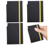 Cuaderno de bolsillo de 3 piezas, portátil A6 de 5, 5 x 4 pulgadas, tamaño de bolsillo pequeño con banda elástica y marcapáginas, mini bloc de notas de PU para oficina, hogar, escuela, suministros de
