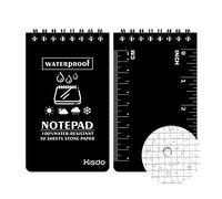 Cuaderno de bolsillo de papel de piedra, impermeable, para escribir bajo la lluvia, para actividades al aire libre, color negro impermeable