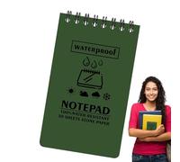 Cuaderno de bolsillo impermeable, bloc de notas compacto en espiral, diario resistente con 50 páginas para trabajo al aire libre, escuela, senderismo y notas de grabación diaria, 5 x 3