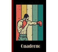Cuaderno de boxeo: Cuaderno de boxeo de rayas anchas, cuaderno de papel rayado para la escuela, estudiantes, regalo para niños, niños, niñas, cuaderno de boxeo, amante del boxeo