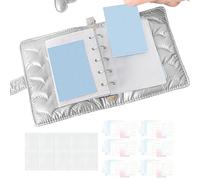 Cuaderno de calcomanías - Diario M5 de 5 anillas en espiral | Colgante en forma de corazón suave cuaderno de bolsillo para tarjetas | Perfecto para estudiantes, mujeres, adolescentes, hogar