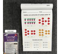 Cuaderno de caligrafía de 64 páginas para niños, aprendizaje de y matemática, libro de ejercicios de matemáticas preescolares para , de calcar números