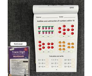 Cuaderno de caligrafía de 64 páginas para niños, aprendizaje de y matemática, libro de ejercicios de matemáticas preescolares para , de calcar números