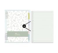 Cuaderno de clip de metal desmontable de hojas sueltas con cuadrícula horizontal simple y gruesa -B5 South Branch Grass Green/Horizontal Line /1 libro/60 hojas