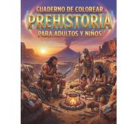 Cuaderno de Colorear Prehistoria para Adultos y Niños: Escenas Detalladas de la Vida Prehistórica | Hombres de las Cavernas, Mamuts y Animales de la Edad de Piedra