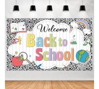 Cuaderno de composición, telón de fondo para decoración de regreso a clases, cartel de bienvenida para el primer día de escuela, letrero de bienvenida para cabina de fotos, fondo para estudiantes