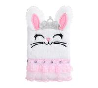 Cuaderno de conejo de peluche para niñas, bonito diario de tapa blanda con diseño de conejo, lindo diario de pelo para escribir, dibujar y para la escuela, cuaderno de bocetos esponjoso para aulas