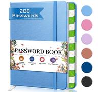 Cuaderno De Contraseñas Con Pestañas Alfabéticas, 12 * 15,5 Cm Organizador De Direcciones De Internet Y Password Keeper De Registro Con Banda Elástica Para Seguridad De Contraseñas, Azul