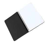 Cuaderno de Cubierta Resistente para Oficina y Negocios, Negro, Espiral | Papel Negro, Refuerzo Trasero, No Traspasa Tinta, se Mantiene Plano, para Reuniones y Planificación