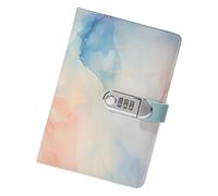 Cuaderno de cuero con planificador de contraseñas, diario forrado con cerradura y soporte para bolígrafo, 14 x 21 cm, diario con código secreto