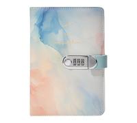 Cuaderno de cuero con planificador de viaje con combinación de contraseñas, blocs de notas con soporte para bolígrafo, cuaderno de escritura creativa de 14 x 21 cm, cuaderno de escritura creativa con