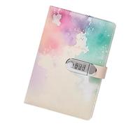 Cuaderno de cuero con planificador de viaje con combinación de contraseñas, blocs de notas con soporte para bolígrafo, cuaderno de escritura creativa de 14 x 21 cm, cuaderno de escritura creativa con