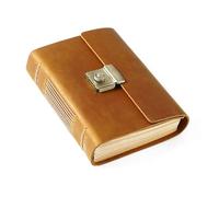 Cuaderno de cuero vintage hecho a mano, diario antiguo con cerradura contraseña Caballo Loco, estilo mágico (A5, A6, A) Para Organizar y Tomar Notas(A6 brown)