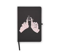 Cuaderno de desacuerdo diplomático divertido de dedo medio, páginas en blanco, cubierta de piel sintética, planificador, diario, cuaderno de trabajo