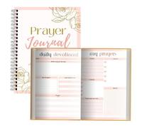 Cuaderno de diario bíblico - Diario de oración para mujer, planificadores personales en espiral, devocional guiado diario, reflexión religiosa, suministros de estudio espiritual para seguimiento de la