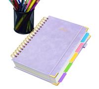Cuaderno de diario con revestimiento de balas en espiral - Cuaderno PVC B5 de 10.04 pulgadas forrado | Diario compacto de 300 páginas para el trabajo desde casa. Tomar notas para el seminario escolar