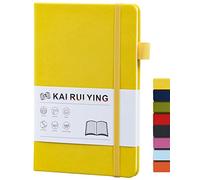 Cuaderno de diario con soporte para bolígrafos, cuadernos de tapa dura A5 para el trabajo, cuaderno de rayas universitarias para la escuela, diario forrado para escribir, papel grueso de alta calidad de 100 g/m² con bolsillo interior, mediano 5.5 x 8.5 pulgadas