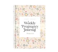Cuaderno de diario de embarazo de seguro para que las mamás registren progreso semanal, los planes de dieta y diario de citas médicas