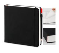 Cuaderno de Dibujo 160 Páginas 80 Hojas Bloc de Dibujo 200g/ m² Sketchbook con 1 Lápiz, Tapa Dura de PU, Libreta Dibujo Profesional para Pintar/Escribir Creaciones Artísticas, para Acuarela, Oleos