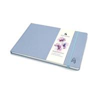 Cuaderno de dibujo A4 con tapa 100% algodón - 200gsm Horizontal, apaisado - Bloc de dibujo A4 para acuarela y tinta - 60 páginas, 30 hojas. Sketchbook de viaje, apuntes del natural, ilustración