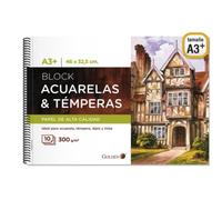 Cuaderno de dibujo golden a3+ acuarelas & temperas