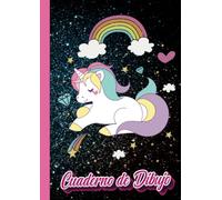 Cuaderno de dibujo: Libreta A4 unicornio para niñas 110 páginas en Blancas - Libreta escolar para dibujar, pintar y colorear