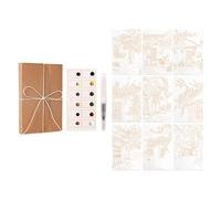 Cuaderno de dibujo plegable de acuarela con 12 pinturas de acuarela para viajes fáciles y artistas estudiantes, expresión creativa, arte plegable