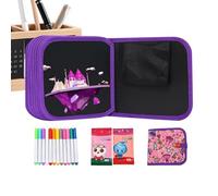 Cuaderno de dibujo reutilizable, bloc de arte impermeable, tamaño mediano para proyectos creativos, página de fácil borrado, cuaderno para colorear para niños con bolígrafos, suministros de pintura y