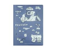 Cuaderno de dibujos animados de paisaje con funda de goma, tamaño A5, cuaderno simple para estudiantes, viaje al paraíso