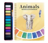 Cuaderno de ejercicios de acuarela para principiantes - Libro de pintura de iniciación para adultos | Kit de arte de doce colores | Suministros creativos Aprendizaje Escuela Hogar Viajes Lecciones Art