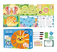 Cuaderno de ejercicios de escritura preescolar, cuaderno de ejercicios inteligente Scribble | Práctica Scribblesmart,Libro de trabajo de seguimiento borrable, libro de trabajo educativo para el c