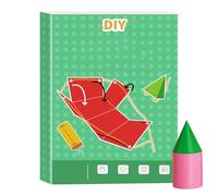 Cuaderno de ejercicios de geometría | Libro de actividades Geometría 3D con hilos, soporte educativo interactivo para uso en la escuela, casa, guardería durante viajes y entornos interiores