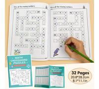 Cuaderno de ejercicios de multiplicación y división de matemáticas para niños | Desafíos de crucigramas del 1 | Juego de crítico | de matemáticas obligatorios para grados 3-5 | Dominio y de respuestas