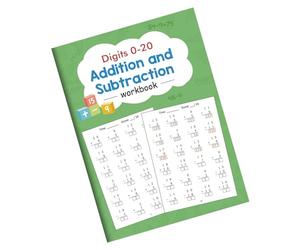 Cuaderno de ejercicios de operaciones de suma y resta, 21 hojas, libro de trabajo de operaciones matemáticas para estudiantes, preescolares, niños, libro de trabajo de matemáticas