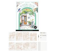 Cuaderno de ejercicios para acuarelas | Bloc de bocetos portátil de 3 pliegues,libro y suministros para acuarelas - Para dibujo pintura bocetos casa escuela viaje oficina relajación meditación