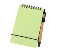 Cuaderno de encuadernación de doble bobina, 50 hojas, sin rayas, 3 x 4.5 pulgadas, tamaño bolsillo, cierre de correa elástica para tomar notas diarias, cuaderno de bolsillo