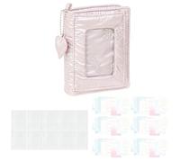 Cuaderno de encuadernación - Diario A5 recargable de 1,9 cm, cuaderno de hojas sueltas, planificador con tapa de piel sintética y colgante de corazón, organizador de anillas en espiral para escuela