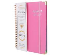 Cuaderno de Espiral A5 Rosa Planificación Mensual, Semanal y Diaria | Estudiantes y Oficina, Diseño Práctico y Sencillo, Fácil de Llevar, Registro de Agenda y Notas