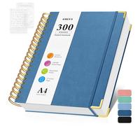 Cuaderno de espiral con puntos de bala, 300 páginas de cuero con contenido, 120 g/m² de grosor, no se traspasa a través de papel, cuaderno de cuadrícula de puntos A4 para mujeres y hombres, escritura