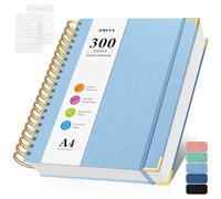 Cuaderno de espiral con puntos de bala, 300 páginas de cuero con contenido, 120 g/m² de grosor, no se traspasa a través de papel, cuaderno de cuadrícula de puntos A4 para mujeres y hombres, escritura