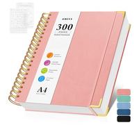 Cuaderno de espiral con puntos de bala, 300 páginas de cuero con contenido, 120 g/m² de grosor, no se traspasa a través de papel, cuaderno de cuadrícula de puntos grande A4 para mujeres y hombres